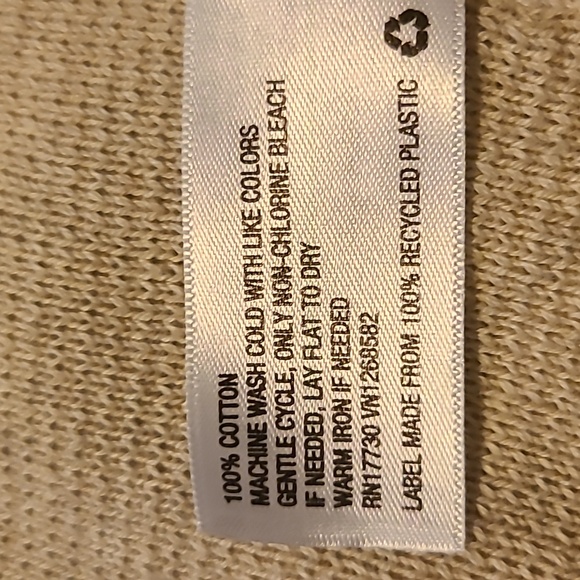 Mossimo Tan Crochet Crop Top Light Sweater Sz L - Picture 6 of 6